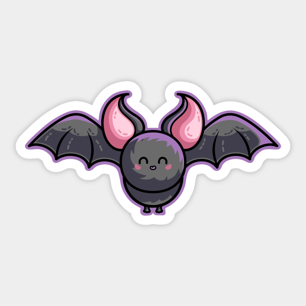 Kawaii Cute Bat Bat Sticker TeePublic